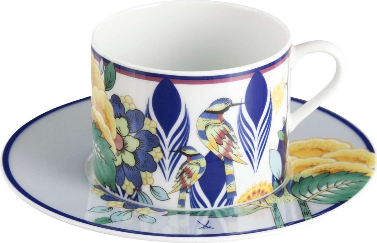 10663821 Meissen Чашка кофейная с блюдцем Meissen "Коллаж. Мистический сад" 150мл, п/к Фарфор 