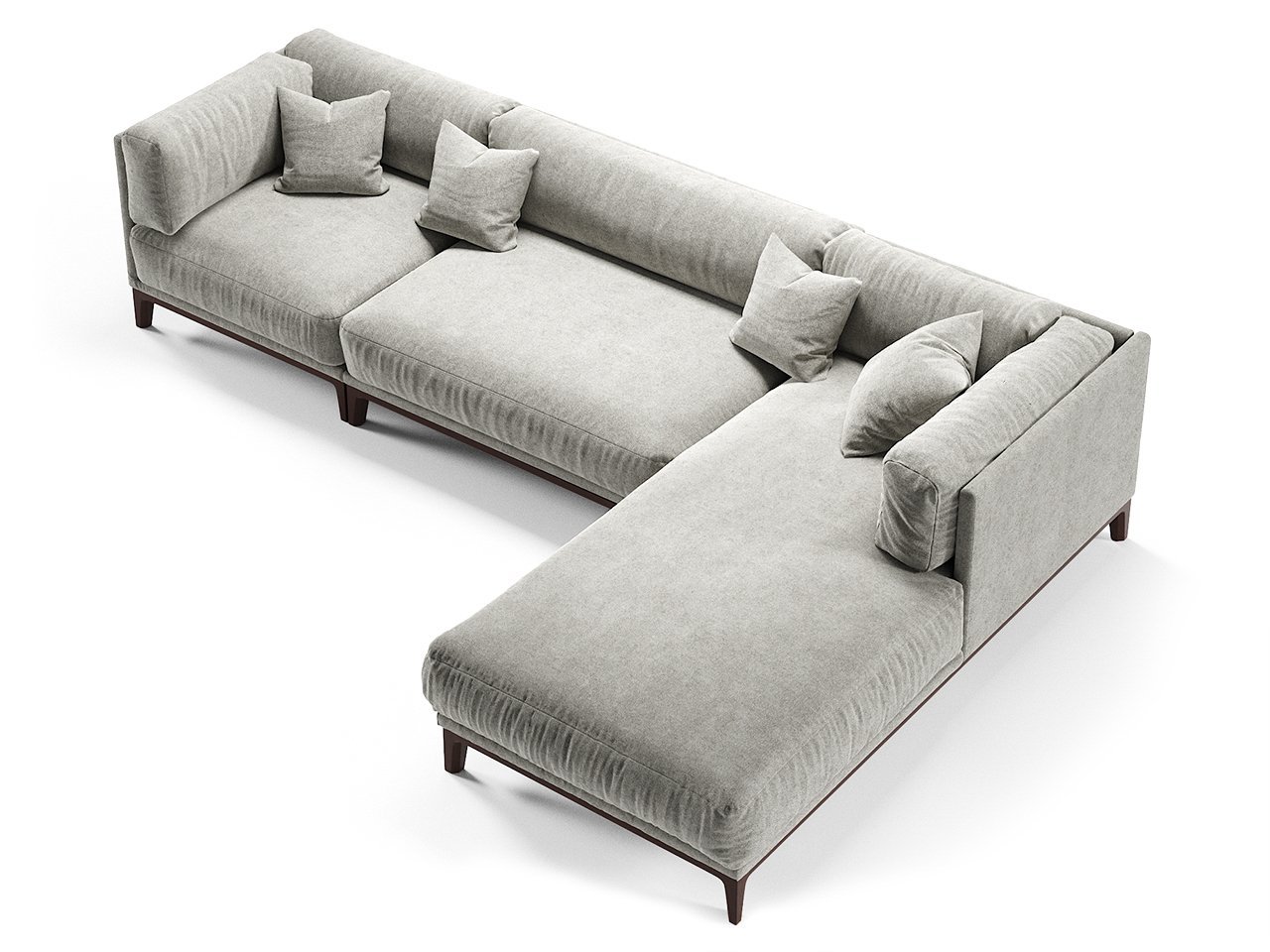 Диван Case угловой светло-серый шенилл THE IDEA ДИЗАЙНЕРСКИЕ 210548 Серый  - Вид №2