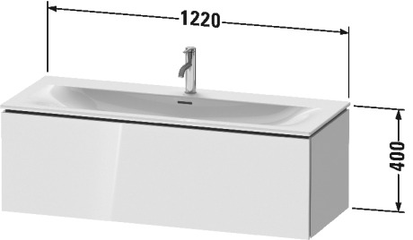 LC613904747 L-Cube Тумбочка подвесная Каменно-синий глянцевый лак Duravit - Вид №1