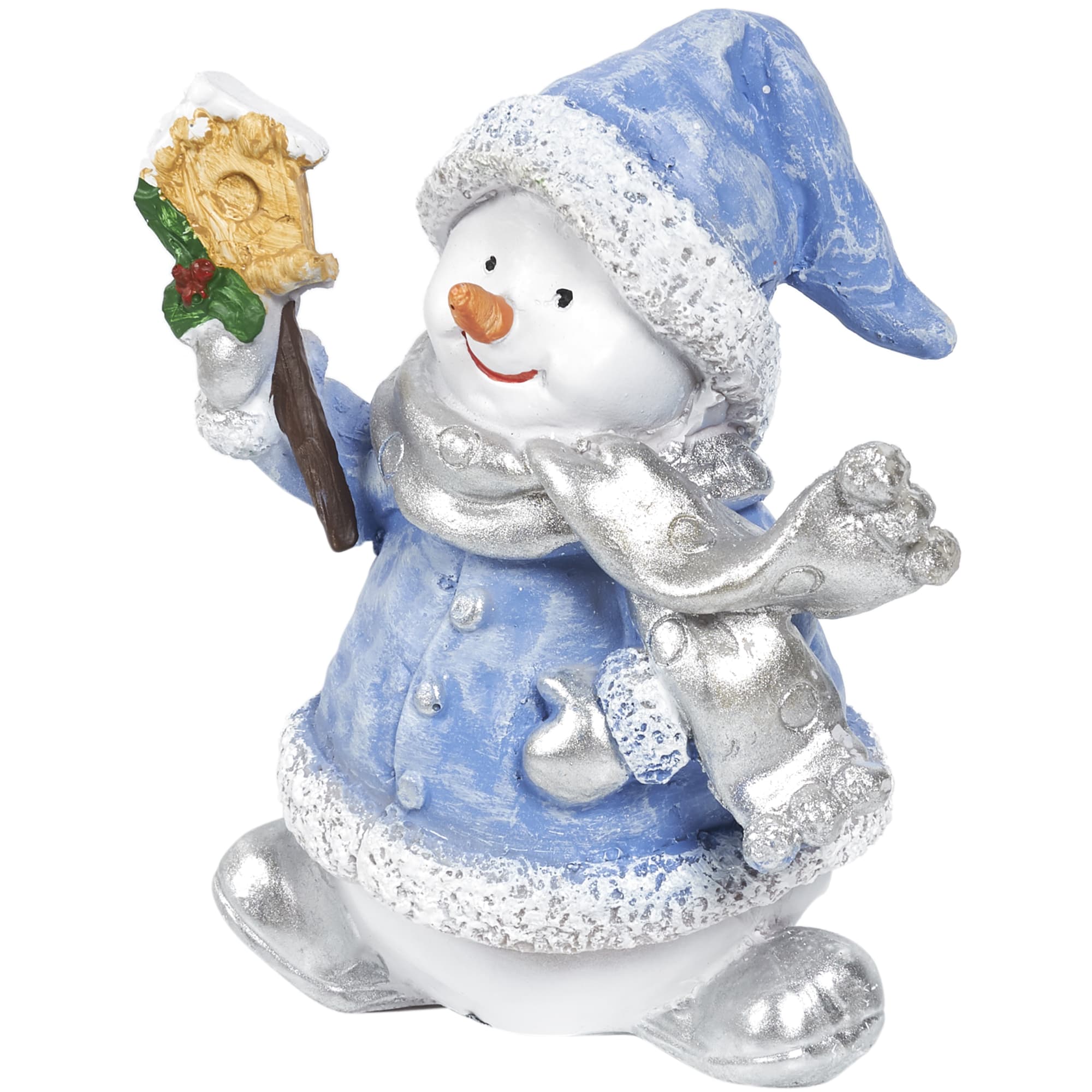82199719 Фигура садовая «Снеговик со скворечником в синем» высота 28 см Santreyd 
