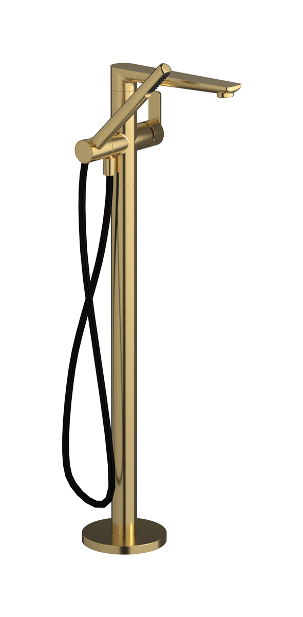 Напольный смесиель для ванны с встроенным душем. WE ARE IB c6399os Brushed Gold C-67