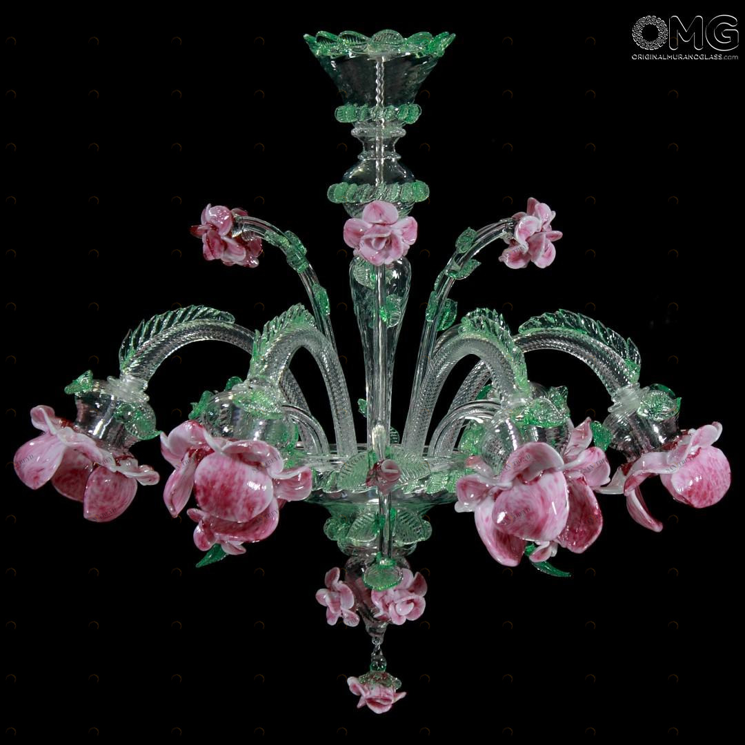 1292 ORIGINALMURANOGLASS Люстра Роза - Флорал - муранское стекло OMG 60 см 