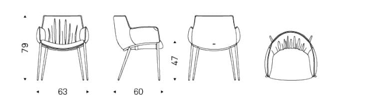 Кожаный мягкий стул с подлокотниками Cattelan italia Ронда ARCH-00130612 - Вид №10