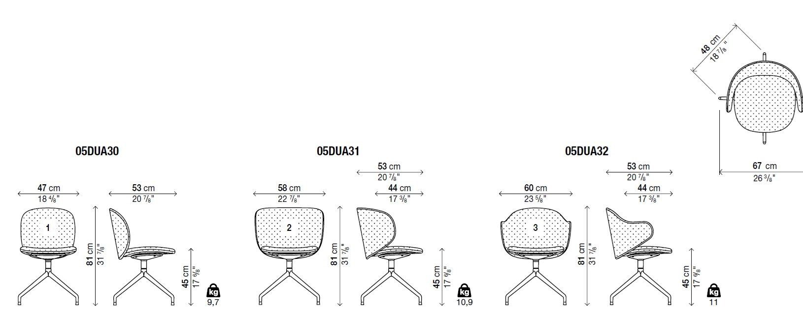 Мягкое вращающееся кресло Kristalia Dua ARCH-00140999 - Вид №2