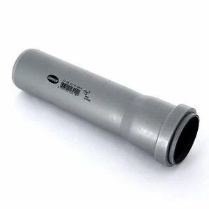 Канализационная труба 50 х 150 Sinikon с раструбом (серая)