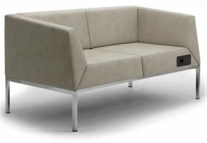 Leyform Огнестойкий кожаный 2-местный диван с разъемом USB Kos 52205