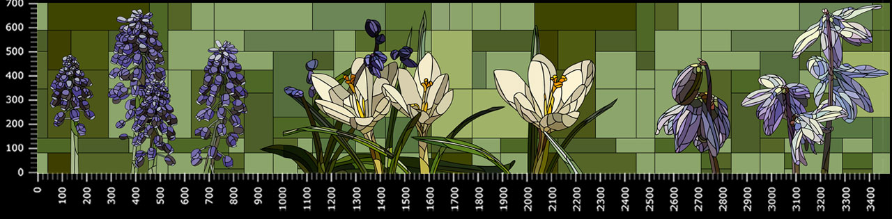 Стеновые панели - Витраж Спринг LIGRON LIST109 2245 - Вид №1