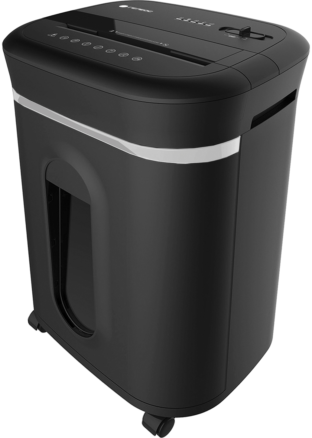 УМ28-5 Уничтожитель документов , din p-5 (5 ур-нь секр.), фрагмент 1,9х12мм, 14 лист (70г/м2), cd/пл.карты/скрепки/скобы, 28 литров Гелеос Santreyd  - Вид №3