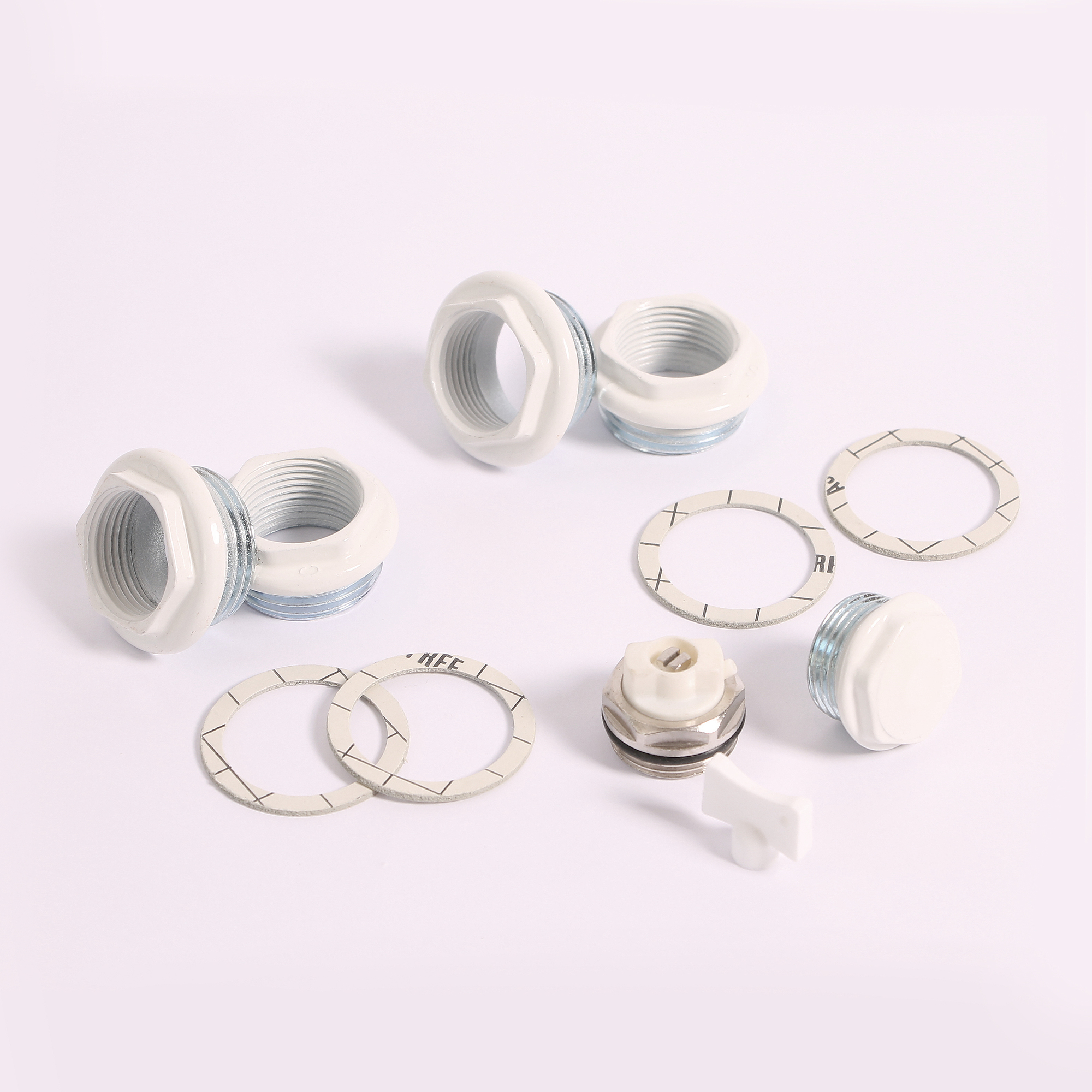 Комплект для подключения радиатора с плоской прокладкой TORIDO 1"х3/4" RAL9010 TK34P1 - Вид №3