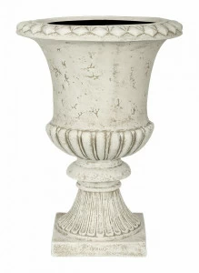 Вазон из искусственного камня классический 93 см молочный с патиной "Тулон" LE-VILLAGE FLORERO 044766 Серый