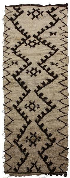 AFOLKI Прямоугольный шерстяной коврик с длинным ворсом и узором Beni ourain Taa929be