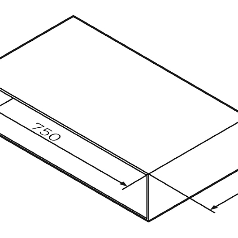 M90OHX0750WG Open-space для базы подвесной 75 см цвет: белый глянец AM.PM Gem - Вид №2