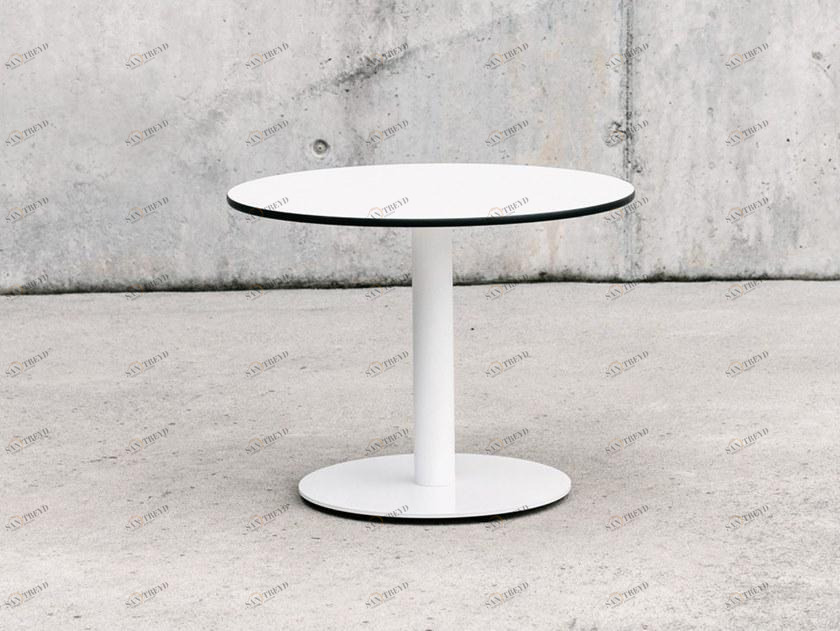 ENEA Круглый журнальный столик со стальным основанием и столешницей из нпл Punto sun-id-1477199