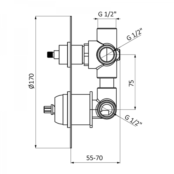 40135400 BASIC Смеситель встроенный с переключателем Хром GRB MIXERS TENDER - Вид №1