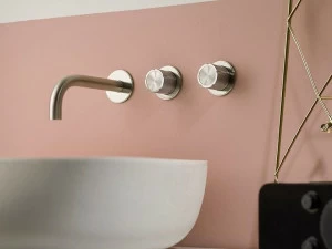 MINA Смеситель для умывальника настенный из нержавеющей стали с 3 отверстиями Synth 4718