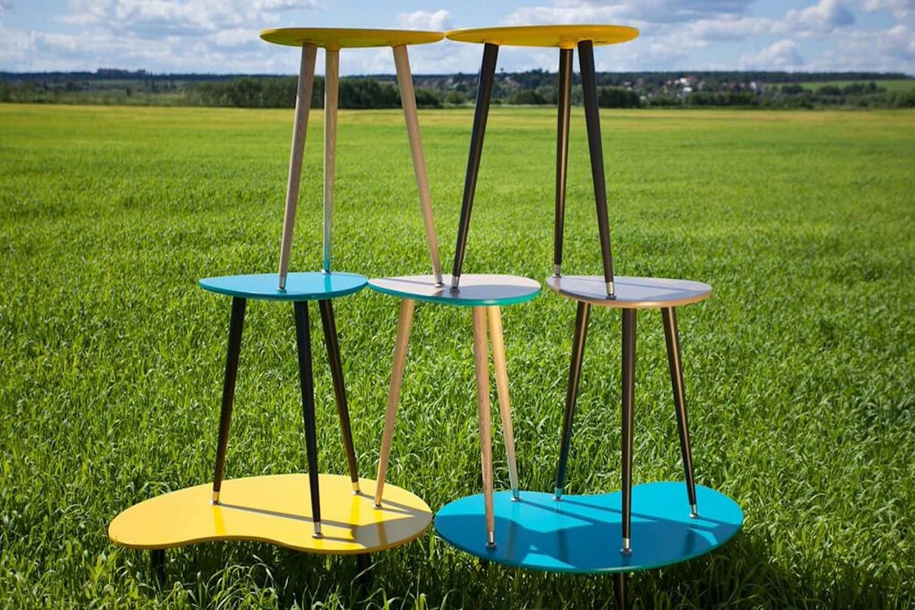 Журнальный столик с деревянными ножками белый "Почка" WOODI  00-3966470 Белый  - Вид №3