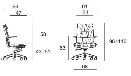 Регулируемое по высоте офисное кресло с подлокотниками Sesta Chic ARCH-00145033 - Вид №3