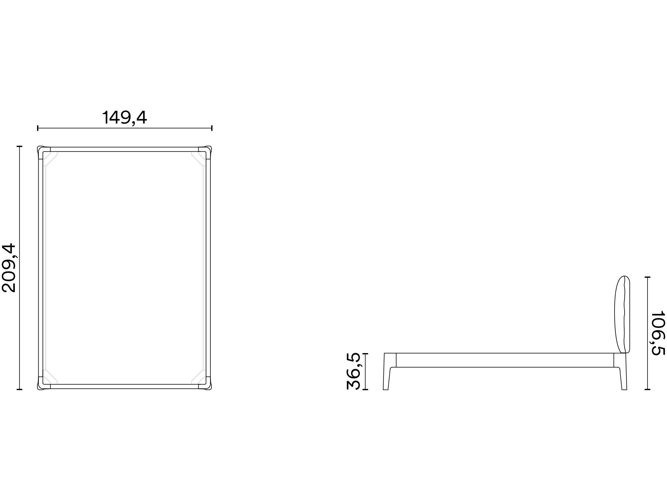Съемная деревянная кровать с мягким изголовьем Noah Living белье ARCH-00097944 - Вид №16