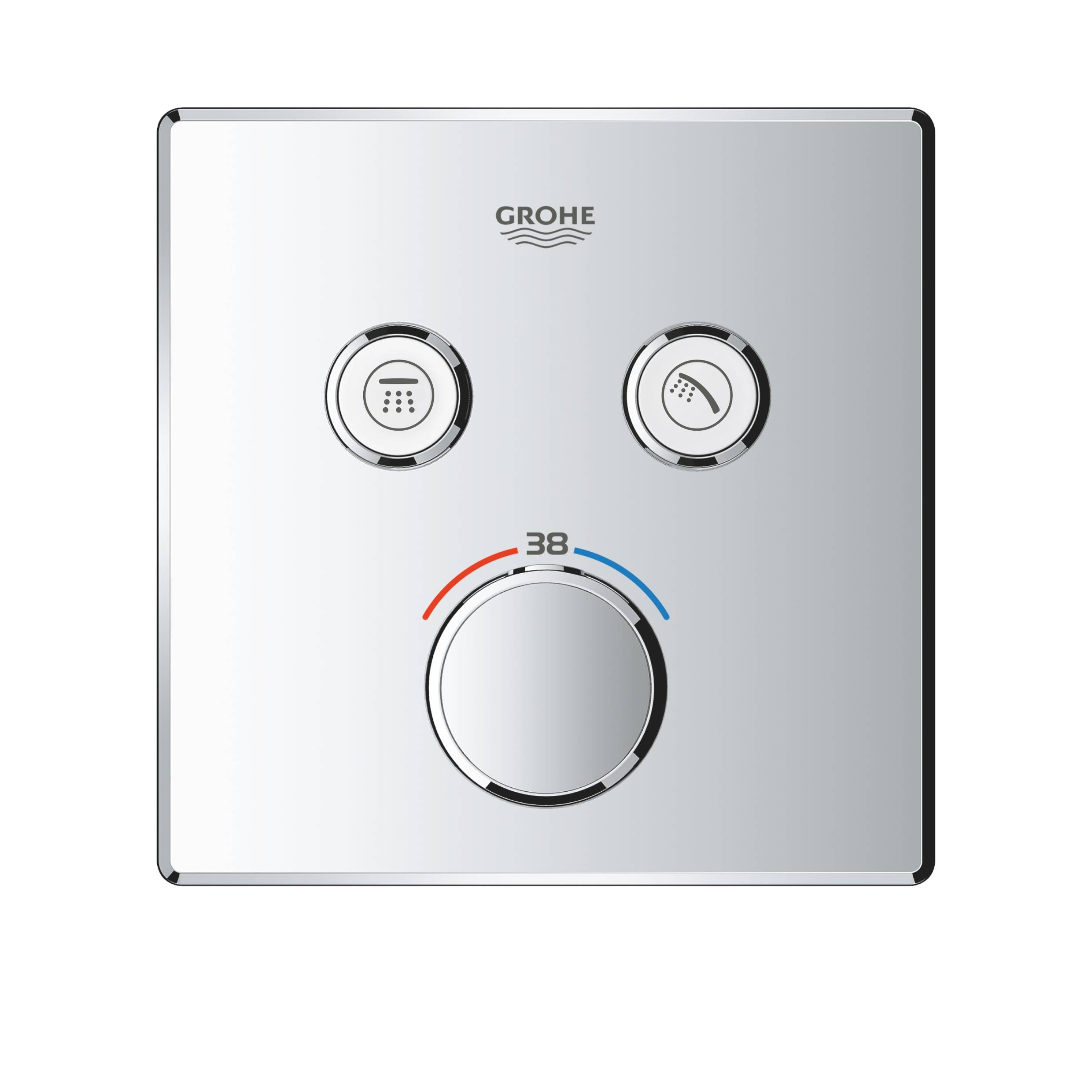 Внешняя часть термостатического смесителя на 2 выхода GROHE Grohtherm SmartControl, хром (29124000) - Вид №3