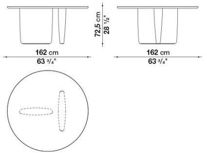 B&B Italia Outdoor Круглый садовый стол из бетона  Ot162  - Вид №2