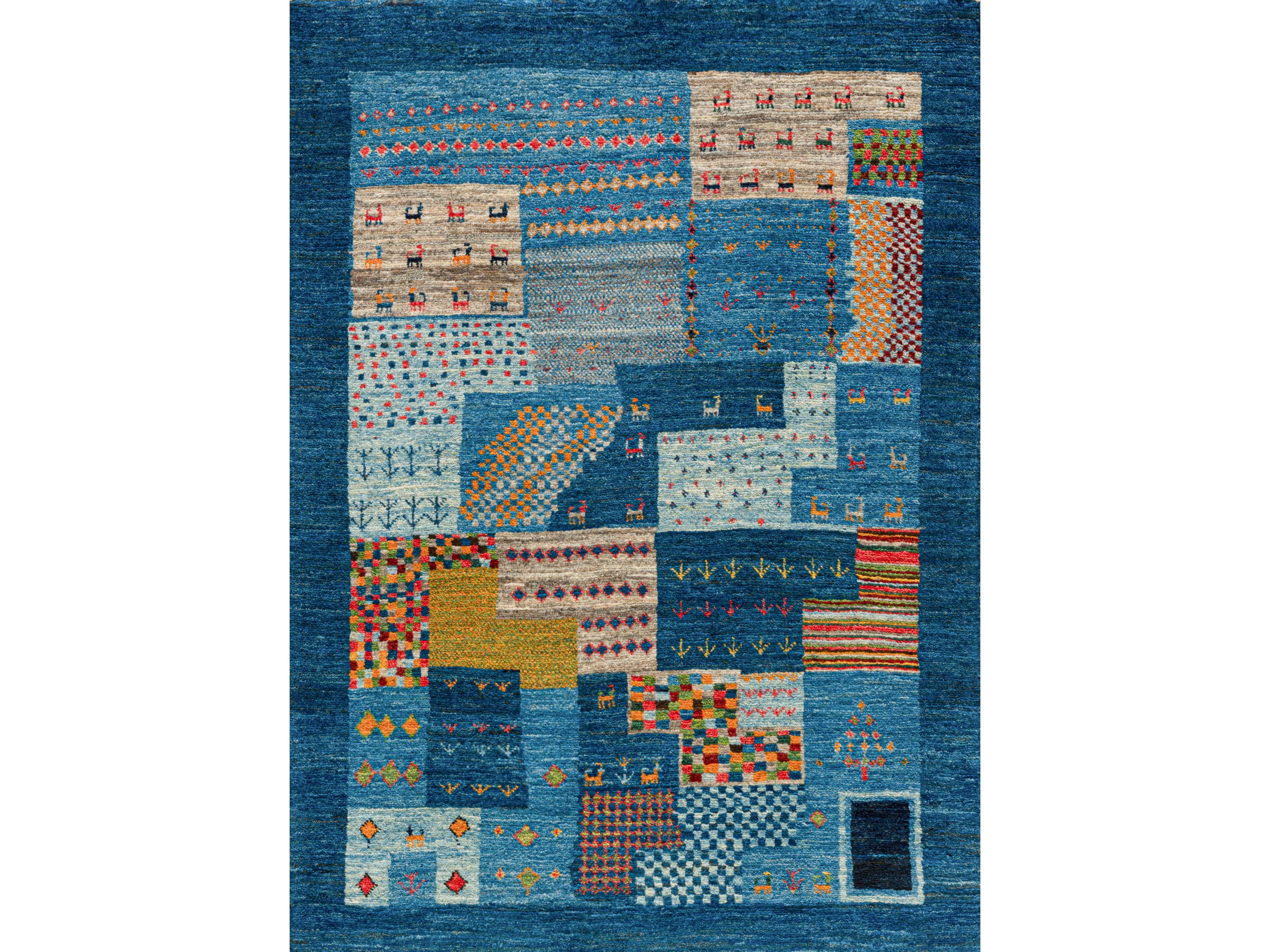 Прямоугольный шерстяной клетчатый ковер Zollanvari Gabbehs Geometric ARCH-00038772 - Вид №1