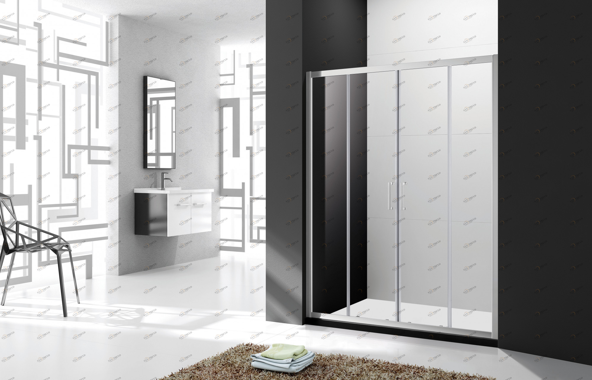 Душевая дверь в нишу CEZARES MOLVENO-BF-2-170-P-Cr