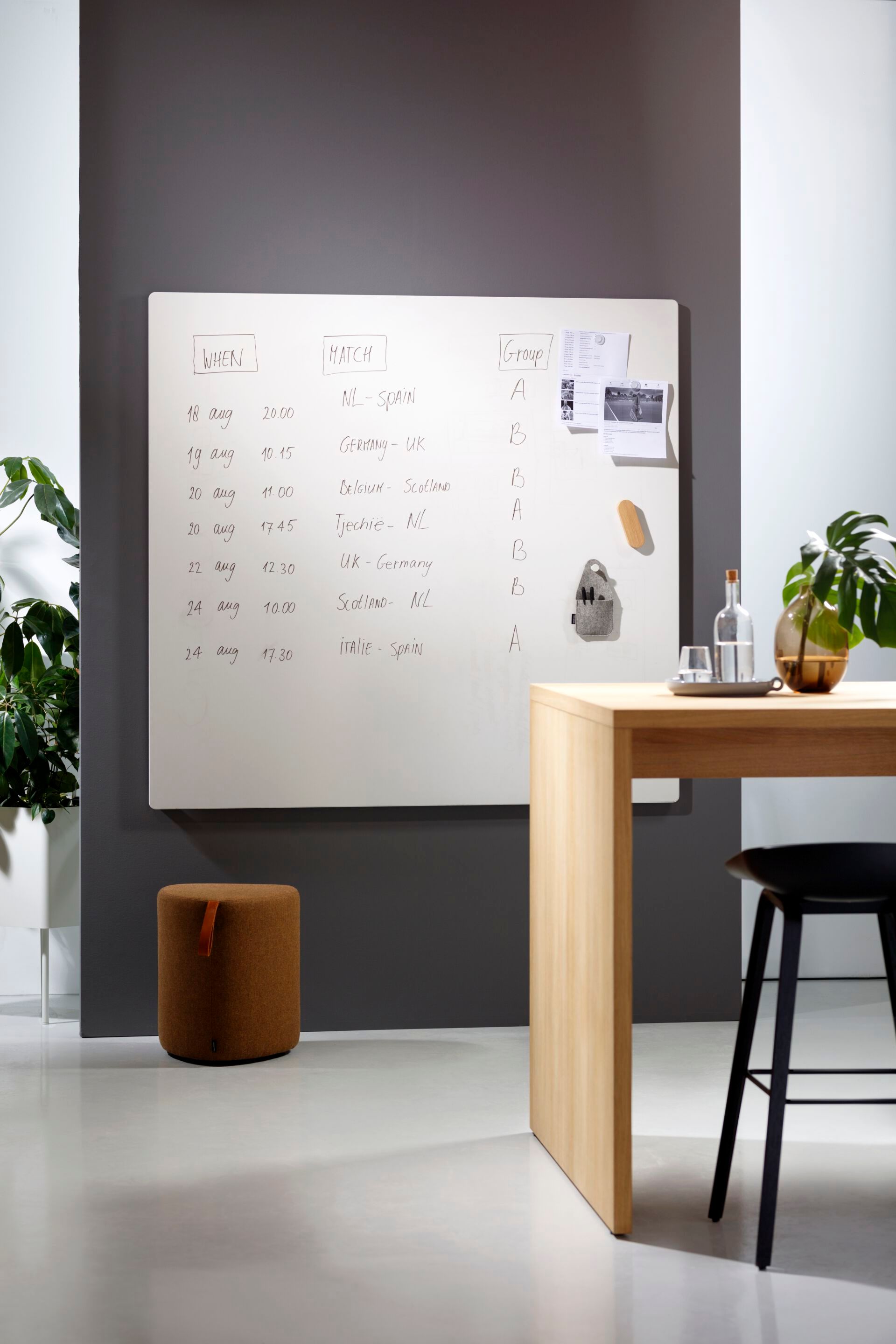 Настенная эмалированная стальная магнитная офисная доска Cascando Round20 ARCH-00039964 - Вид №1