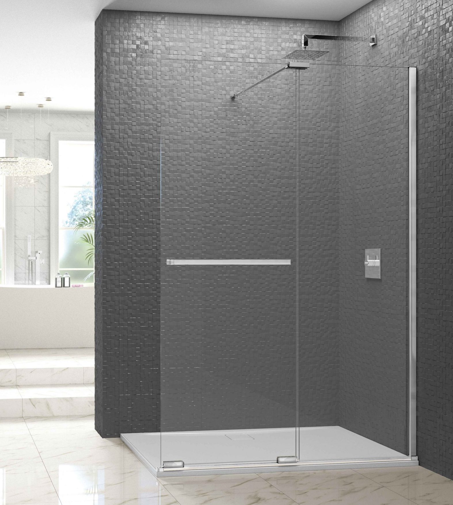 Душевая перегородка ARXFSL120SWE L or R Merlyn Arysto X Хромированный 