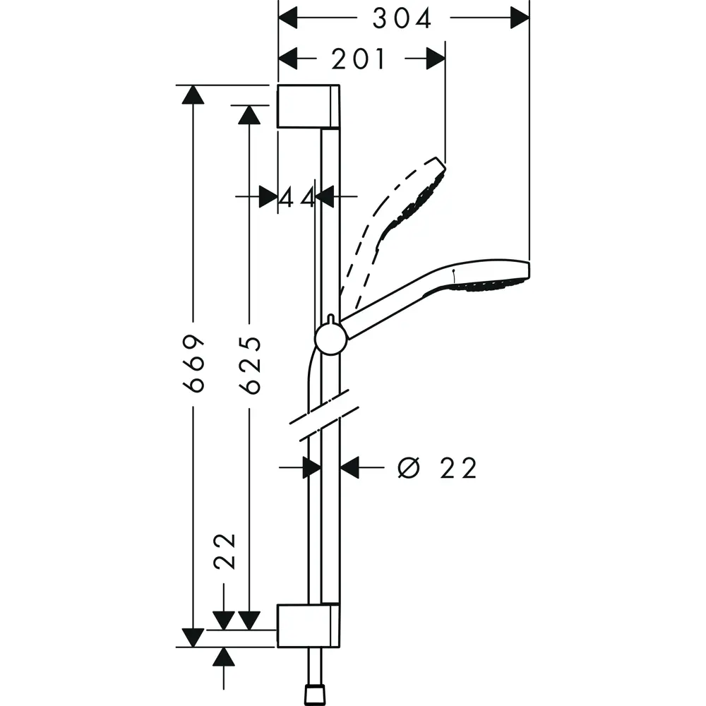 Душевая стойка Hansgrohe Croma Select E Vario 65 см 3 режима 82600622 STLM-2074017 Без серии - Вид №3