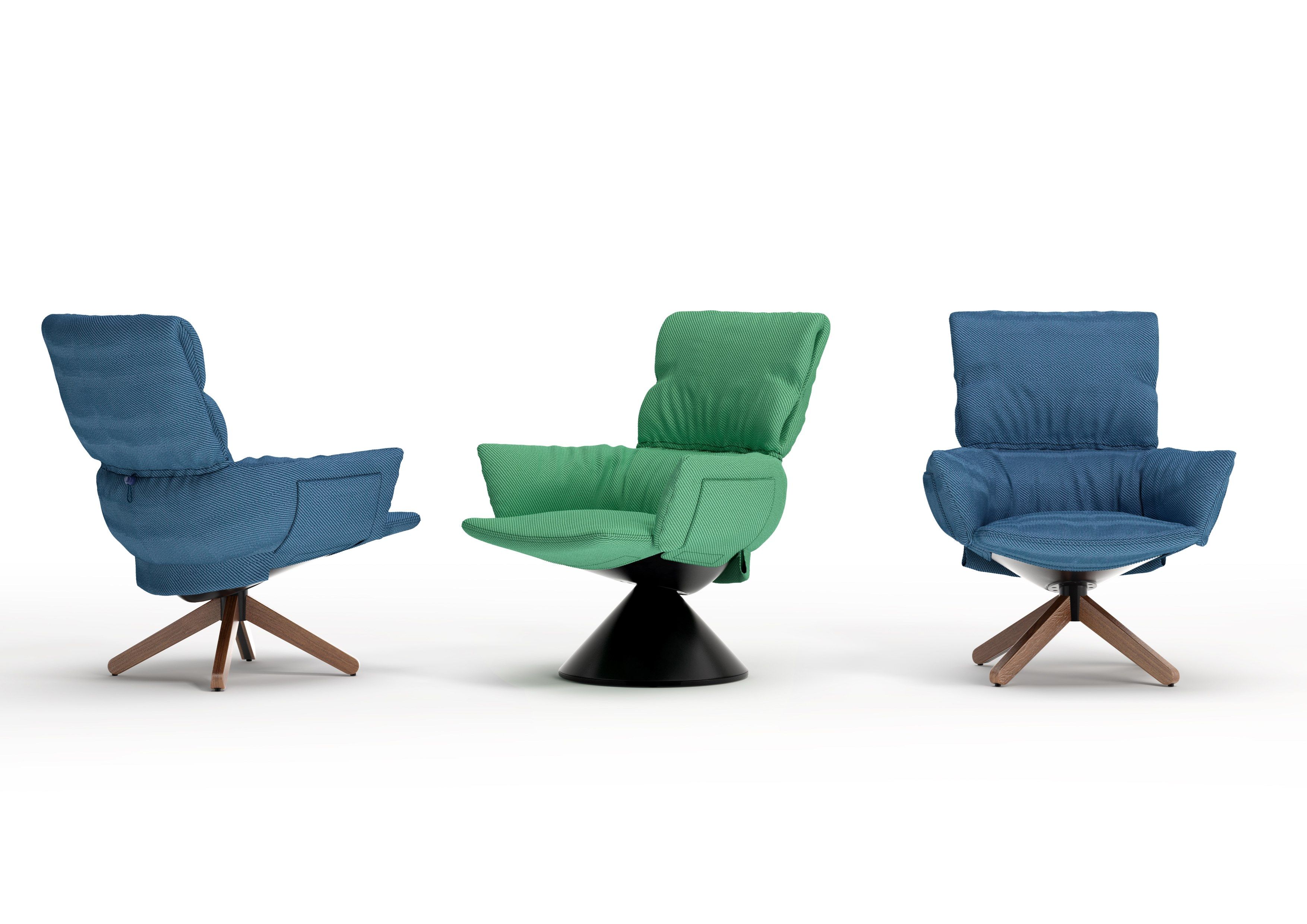 Съемное вращающееся кресло с металлическим коническим основанием CAPPELLINI Lud'o Lounge ARCH-00066375 - Вид №4