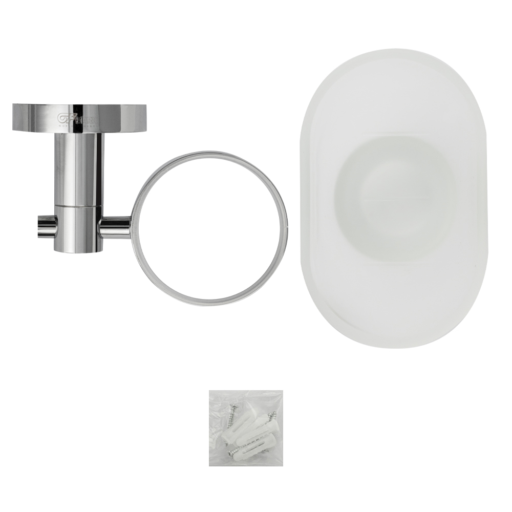 GFmark - Мыльница стеклянная с креплением к стене, с БЕЛОЙ МОЗАИКОЙ, код: 3207  - Вид №4