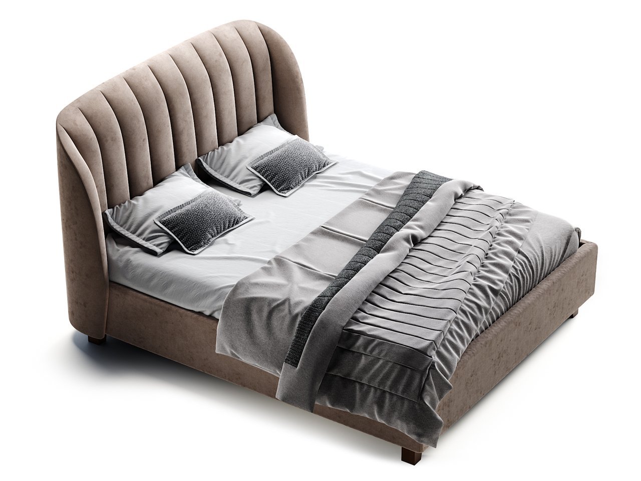 Кровать двуспальная 180х200 бежево-розовая Tulip THE IDEA ДИЗАЙНЕРСКИЕ 210652 Коричневый  - Вид №1