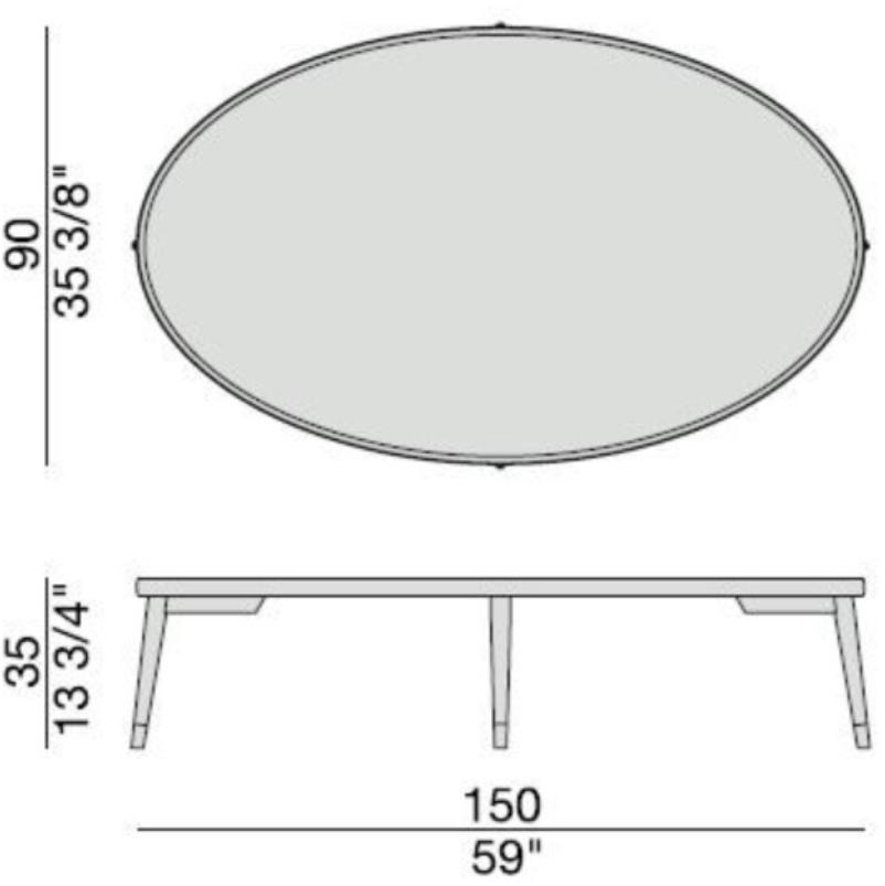 Porada Овальный журнальный столик из массива дерева и мраморной столешницы Iron sun-id-1388382 - Вид №2