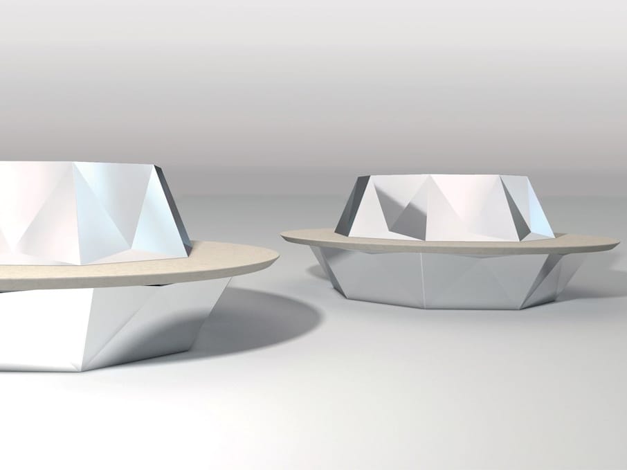 Круглая скамья со спинкой со встроенной плантатором Viscio Urban Design DAMANTE ARCH-00041277 - Вид №3