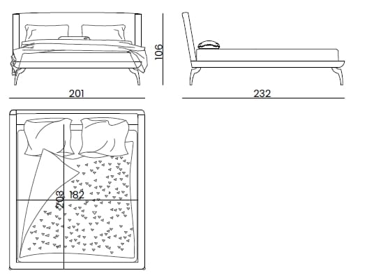 Деревянная двуспальная кровать Bizzotto Italia Symphony-Infinity ARCH-00137427 - Вид №3