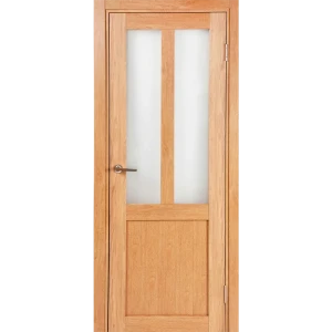 Дверь межкомнатная остеклённая Кантри 60x200 см ПВХ цвет дуб арагон с фурнитурой