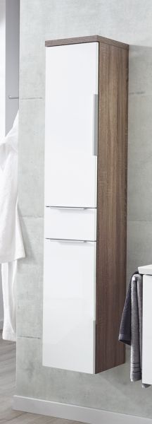 HNA053A7WL(722/161) Puris, высокий шкаф (1 дверь, 1 ящик, 1 ящик с корзиной д/б) 300 левый, цвет белый высокоглянцевый 