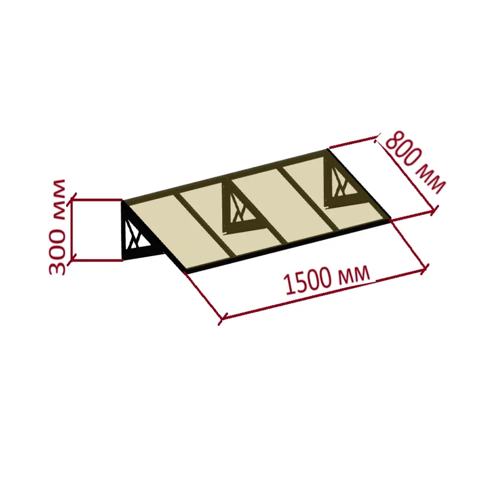 Козырек YS1501 железо 150x80x30 см черный 89384583 STLM-2129019 Santreyd  - Вид №3