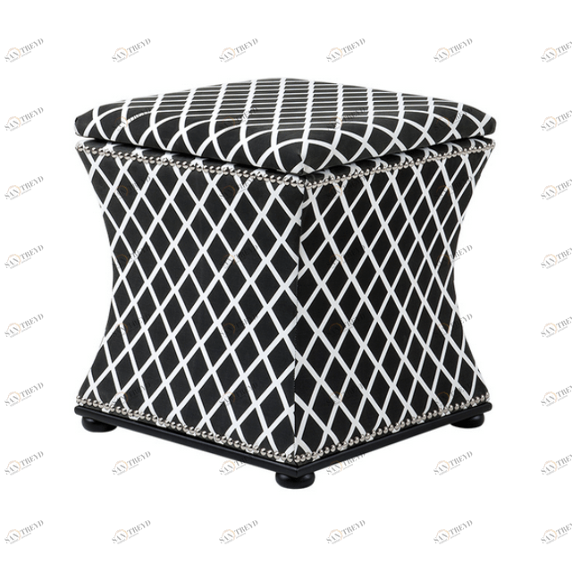 Пуфик с ящиком квадратный черно-белый 47 см Austin от Eichholtz EICHHOLTZ ДИЗАЙНЕРСКИЕ, EICHHOLTZ 061305 Черный;белый 