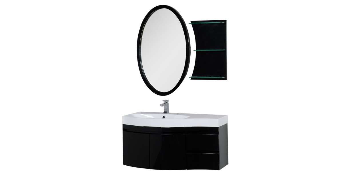 Комплект мебели Aquanet Опера 115 L черный (2 дверцы 2 ящика) 00169415 - Вид №1