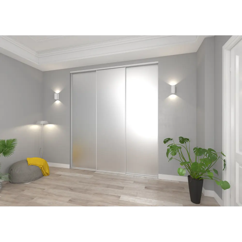 Дверь-купе KONSENSA 225.5x60.4 см с матовым зеркалом профиль белый узкий 89443967 STLM-2119757  - Вид №10