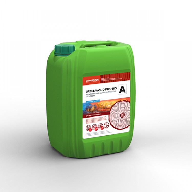 GWF-AS/20 GreenLAB GREENWOOD FIRE-BIO A Готовый раствор, 20 л, АНТИПИРЕН I-ой группы, АНТИСЕПТИК, ГРУНТОВКА 