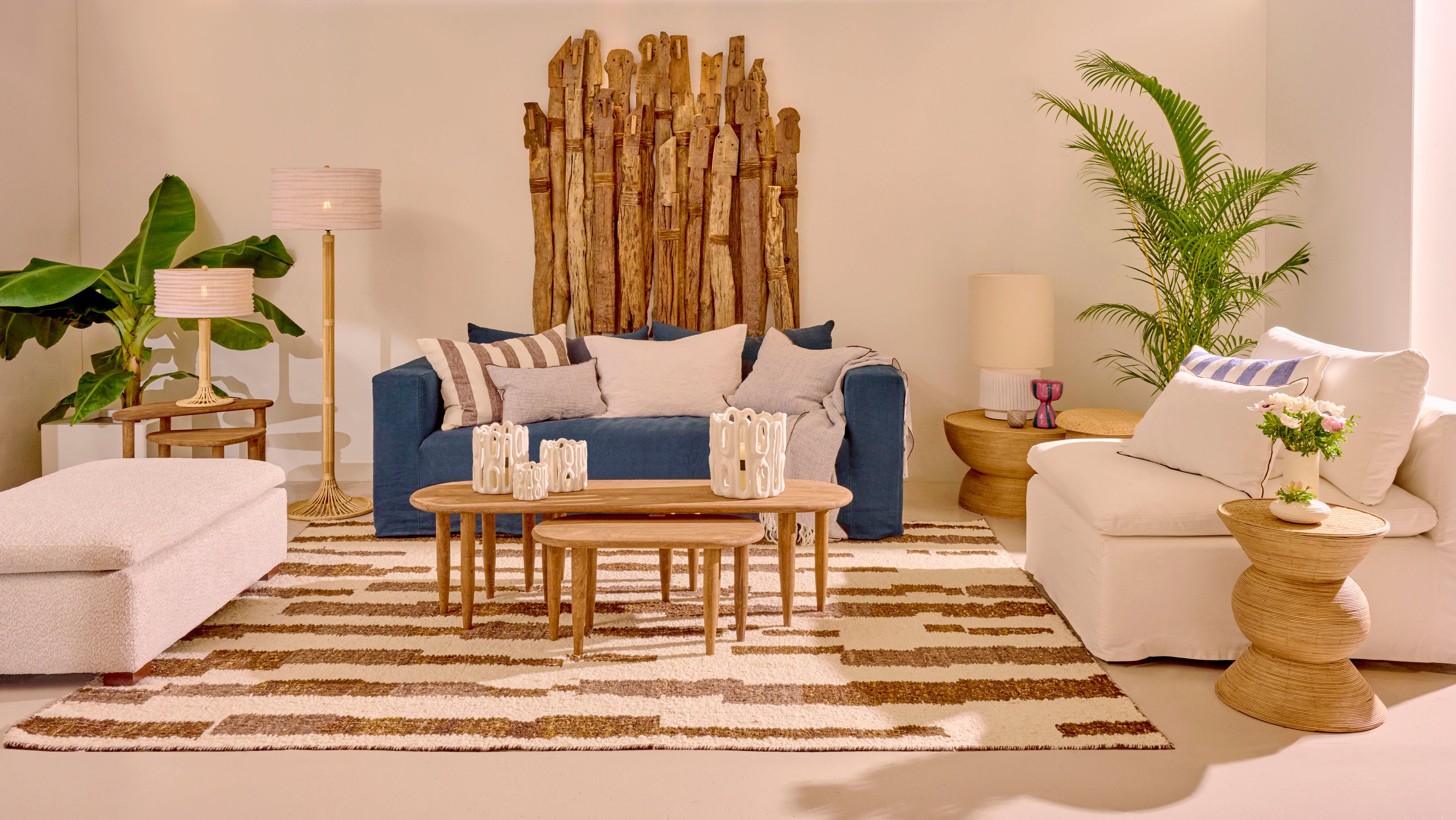 Настольная лампа из ротанга и льна POMAX мастер ARCH-00086334 - Вид №2