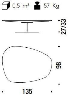Moroso Овальный журнальный столик из ламинама® или alpi® со стальным основанием sun-id-1453017 - Вид №8