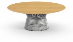 KNOLL Круглый журнальный столик из стали и дерева Platner