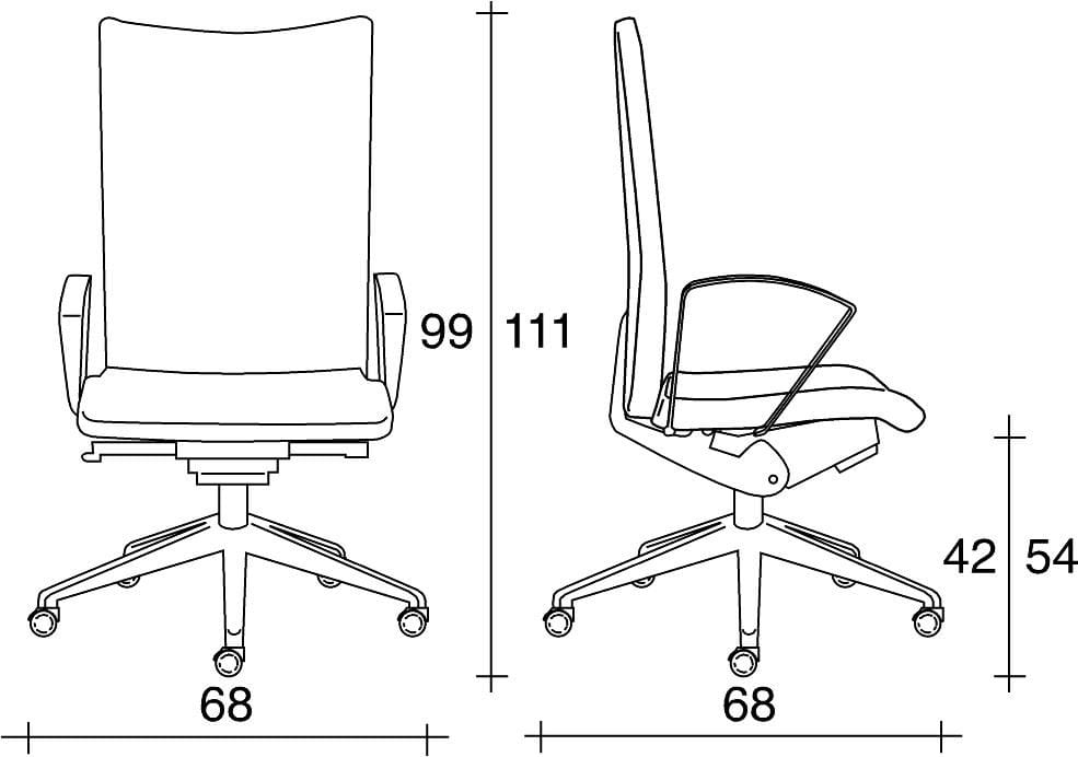 Офисное кресло из ткани с колесами и подлокотниками с 5 спицами TALIN Aviamid ARCH-00099295 - Вид №2