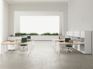 Секционный стол из меламина и металла