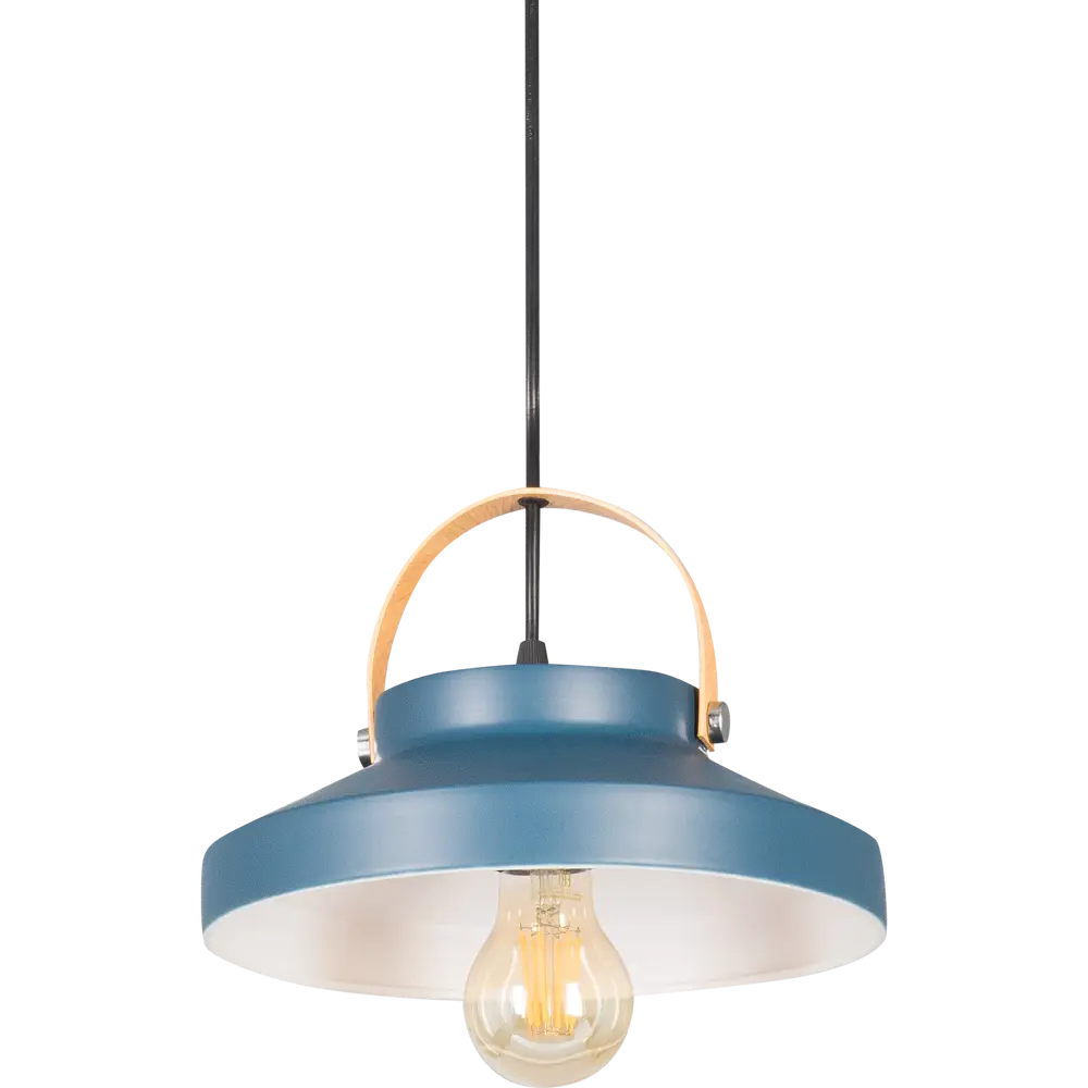 Подвесной светильник Toplight Wendi, 1 лампа, 7 м², цвет синий/дерево 82672377 STLM-2118213  - Вид №1