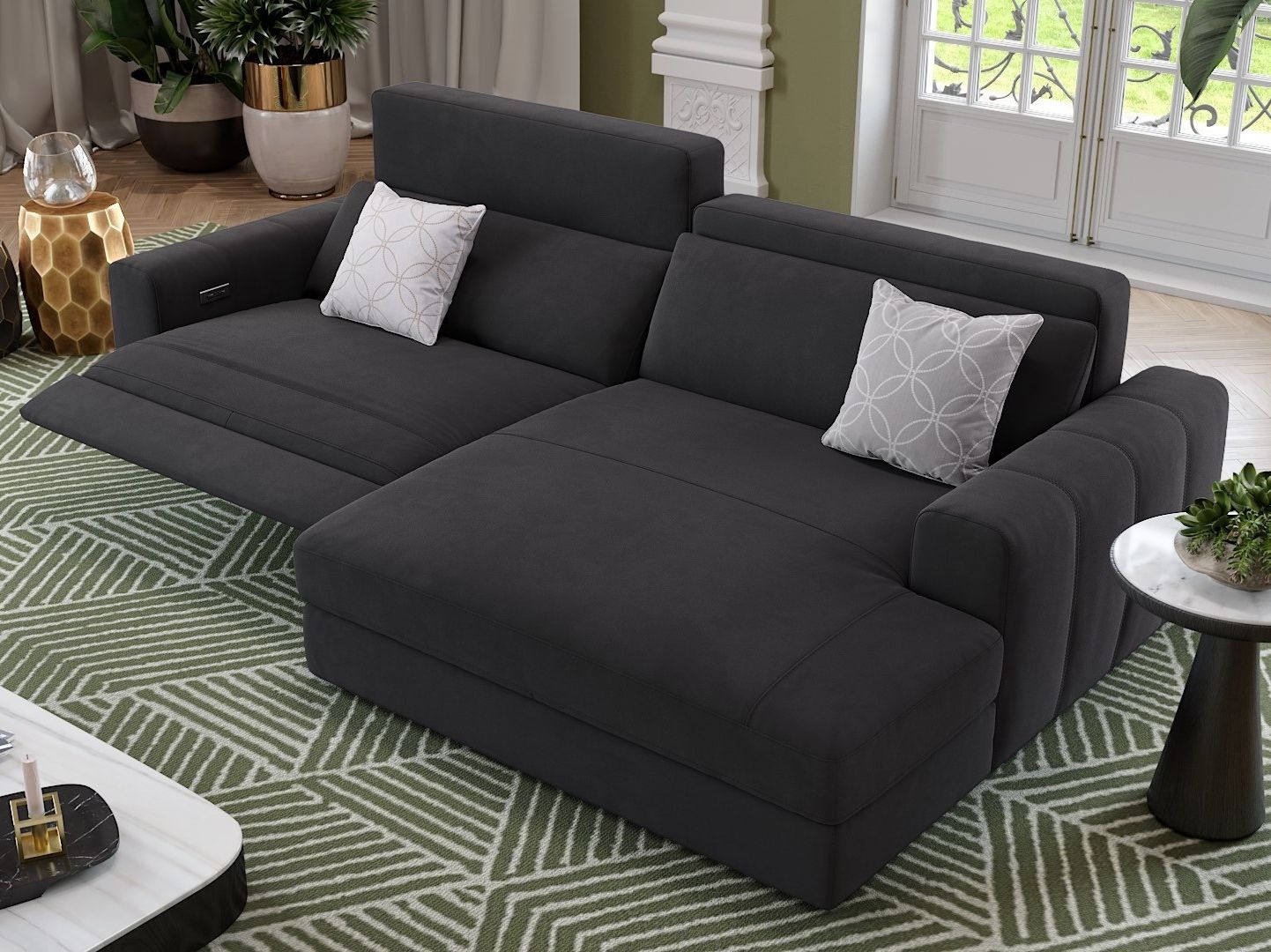 Тканевый диван с полуостровом Sofanella Capri ARCH-00024564 - Вид №6