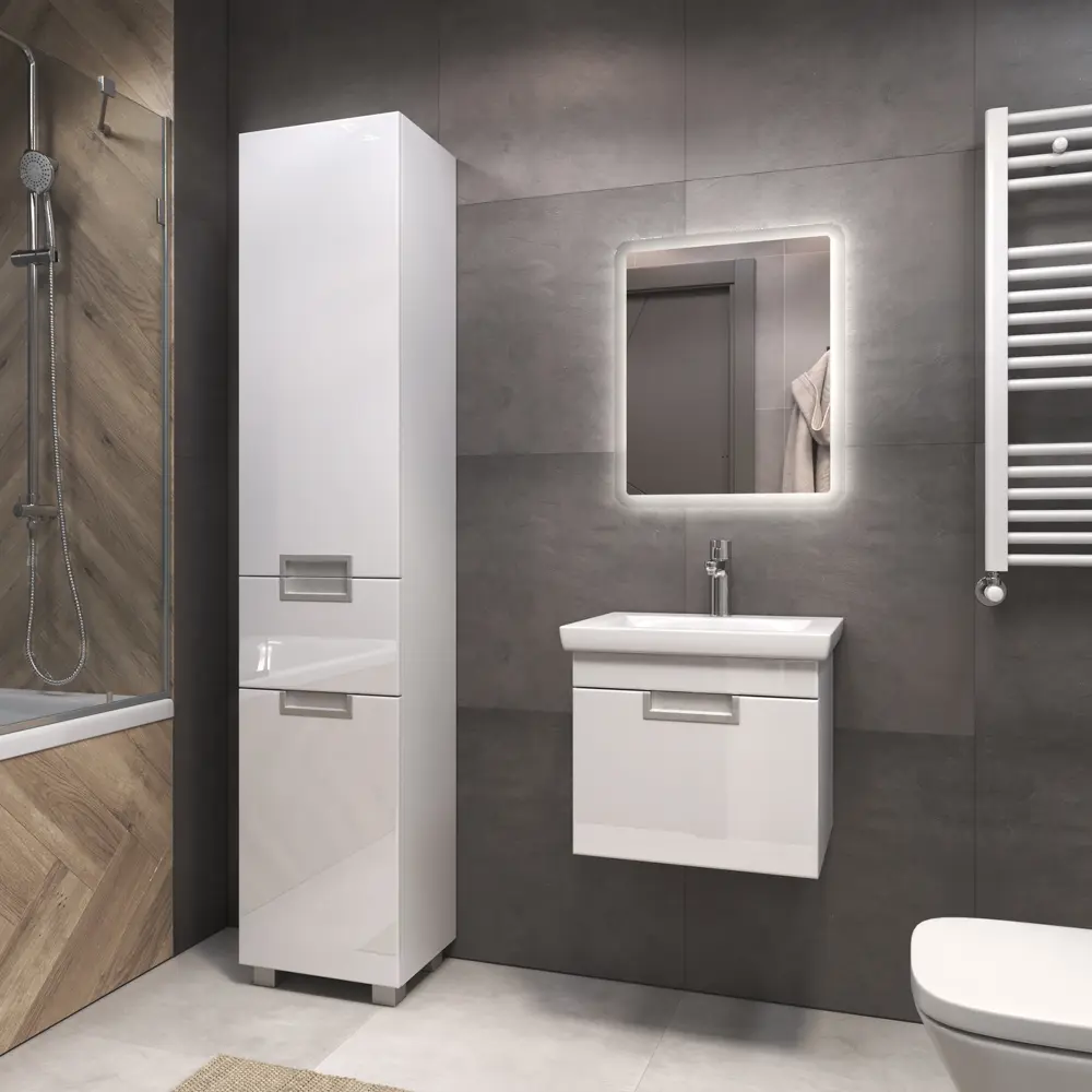 Тумба Vigo Vento Colour подвесная для ванной 47 см белая глянцевая 89380946 STLM-1505823 - Вид №11